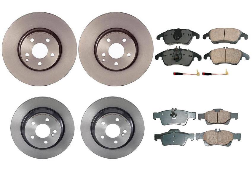 Mercedes Disc Brake Pad and Rotor Kit - Front and Rear (322mm/300mm) (Ceramic) (EURO) 006420012064 - Akebono Euro Ultra-Premium 4122634KIT